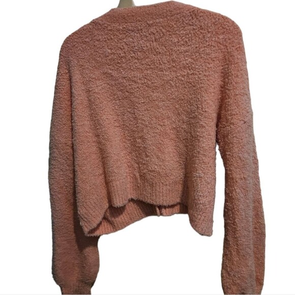 BANDIER Le Ore Modena Cozy Cropped Boucle Cardigan in Simba Coral - Picture 4 of 9